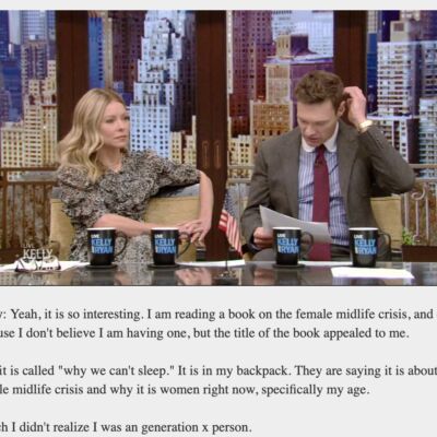 Kelly Ripa praises Why We Can't Sleep!